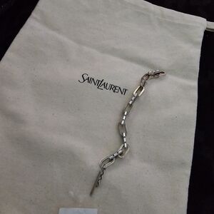 Saint Laurent Silver and Gold Chain Bracelet